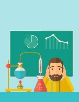 Science teacher in laboratory Illustrazione stock