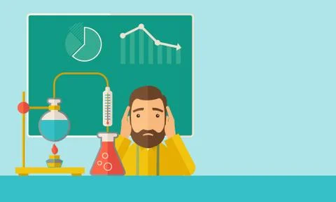 Science teacher in laboratory Stockillustratie