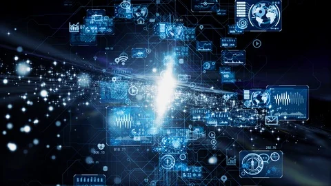 Science technology concept. Communication network. Stock Footage 130094236