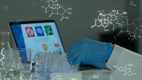 Science technology concept. Scientific examination. Scientist. Stock Footage 124726600