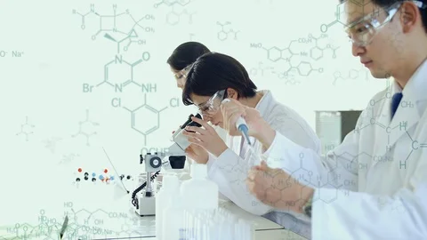 Science technology concept. Scientific examination. Scientists. Stock Footage 124767569