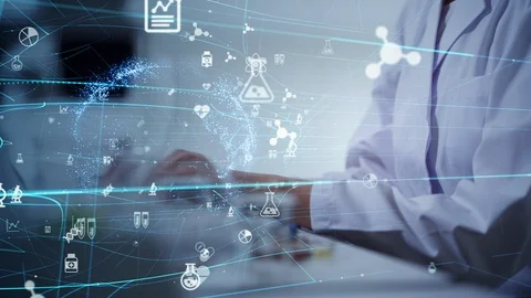 Science technology concept. Scientific examination. Scientist. Stock Footage 125201896