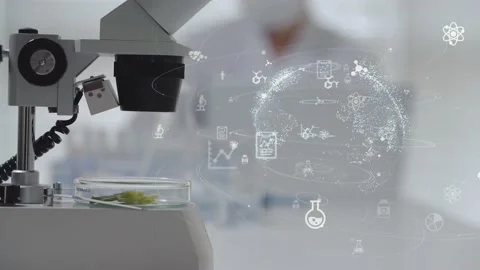 Science technology concept. Scientific examination. Scientist. Video stock 142507933