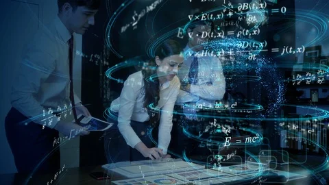 Science technology concept. Scientist. Mathematics. Physics. Analytics. Stock Footage 120812772