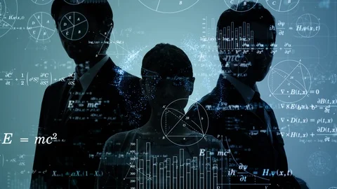 Science technology concept. Silhouette of group of engineer. Stock Footage 121305630