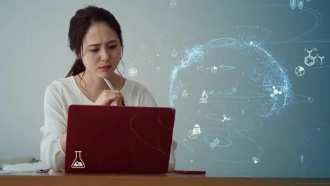 Science technology concept. Thinking engineer. Stock Footage 155664710