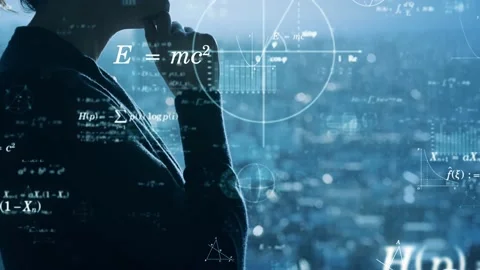 Science technology concept. Thinking scientist. Video stock 152610513