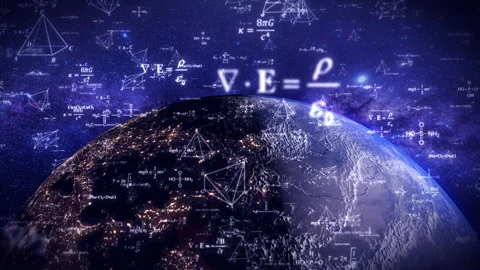 Science, Technology, Digital Earth, Chemical Formulas and Mathematical Formu Stock Footage 342579049
