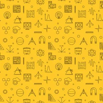 Science, Technology, Engineering and Math pattern 스톡 일러스트