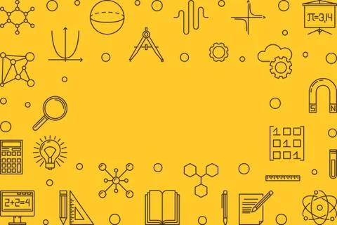 Science, technology, engineering and math yellow frame Illustrazione stock