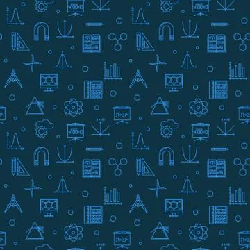 Science, Technology, Engineering and Math blue pattern Stock Illustration