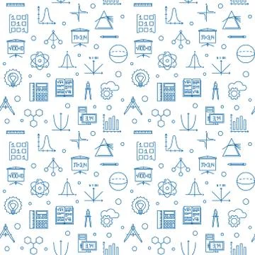 Science, technology, engineering and math seamless pattern Illustrazione stock