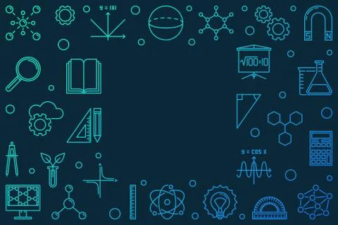 Science, Technology, Engineering and Math colored frame Illustrazione stock