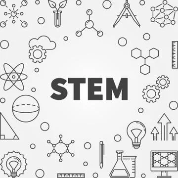 Science, technology, engineering and math vector frame Illustrazione stock