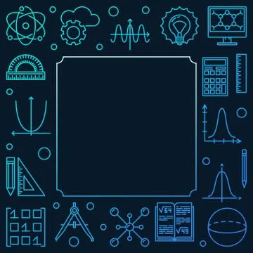 Science, technology, engineering and math blue vector frame Illustrazione stock