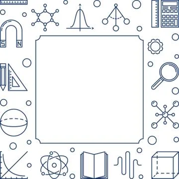 Science, Technology, Engineering and Math vector square frame Illustrazione stock