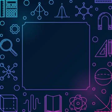 Science, Technology, Engineering and Math linear colored frame Illustrazione stock