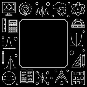 Science, technology, engineering and math square vector frame Illustrazione stock