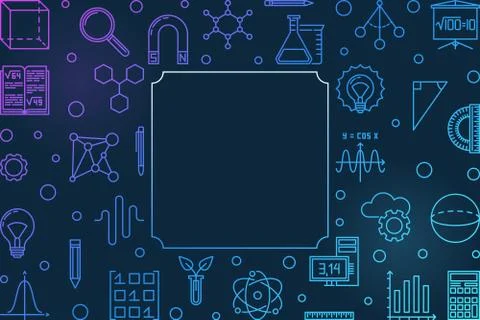 Science, Technology, Engineering and Math creative frame Stock Illustration
