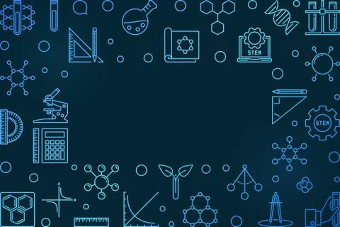 Science, Technology, Engineering and Math blue frame Illustrazione stock
