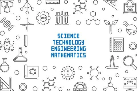 Science, Technology, Engineering and Math concept frame Illustrazione stock