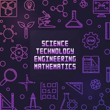 Science, Technology, Engineering and Math colorful frame Illustrazione stock