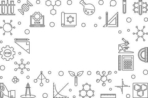 Science, Technology, Engineering and Math vector frame イラスト素材