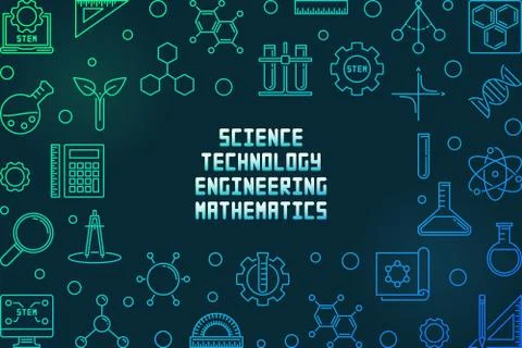 Science, Technology, Engineering and Math colored frame Illustrazione stock