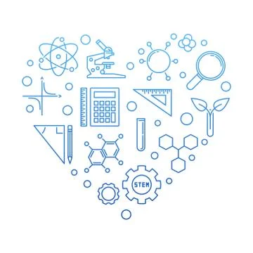 Science, Technology, Engineering and Math creative illustration Stock Illustration