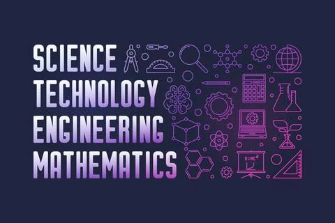Science, Technology, Engineering and Math STEM banner イラスト素材