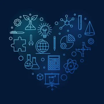 Science, Technology, Engineering and Math Education heart shaped minimal ou.. イラスト素材