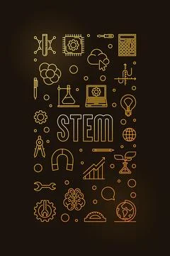Science, Technology, Engineering and Math colored illustration. STEM vector.. イラスト素材