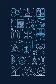 Science, Technology, Engineering and Math colored illustration. STEM vector.. イラスト素材