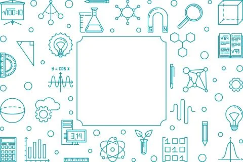 Science, Technology, Engineering and Mathematics blue frame Stockillustratie
