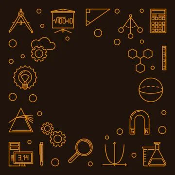 Science, Technology, Engineering and Mathematics vector frame Stock Illustration