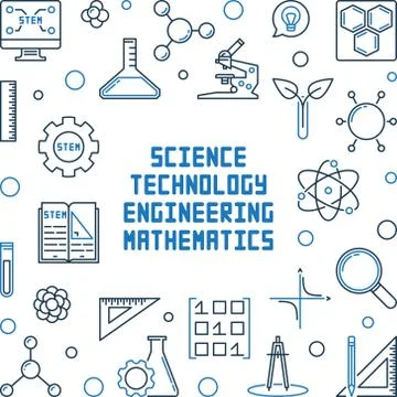 Science, Technology, Engineering and Mathematics frame Stock Illustration