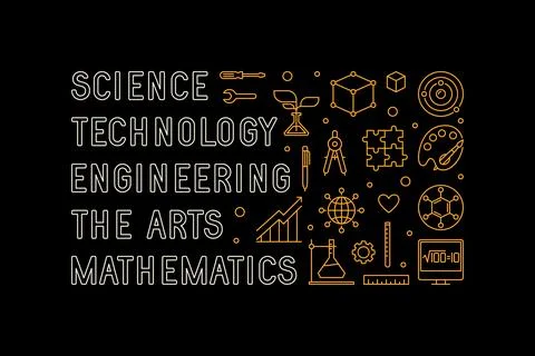 Science, Technology, Engineering, the Arts, Mathematics - STEAM concept hor.. Stock Illustration