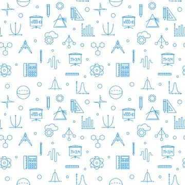 Science technology engineering math vector seamless pattern Illustrazione stock