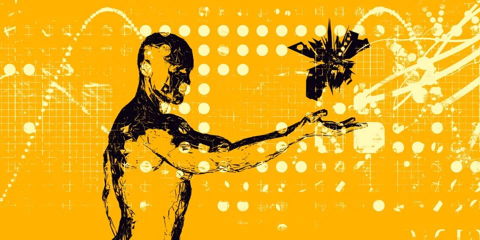 Science Technology Merging Illustrazione stock