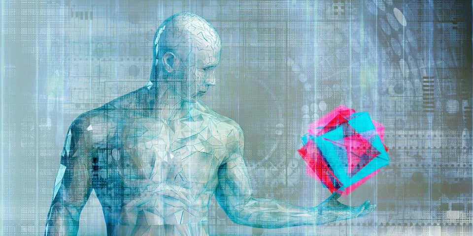 Science Technology Merging Stockillustratie