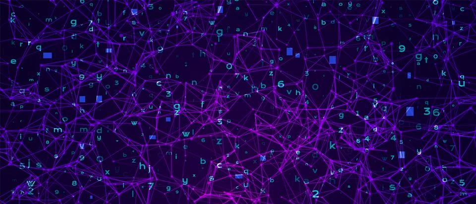 Science technology vector background. Data stream grid Stock Illustration