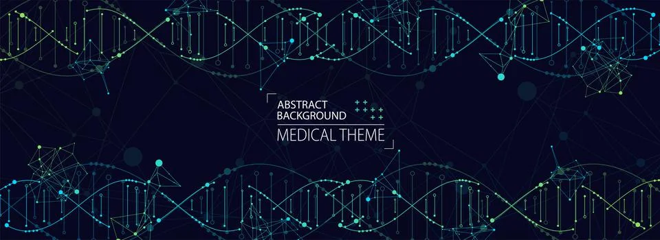 Science template, abstract background with a 3D DNA molecules. Vector illustr イラスト素材