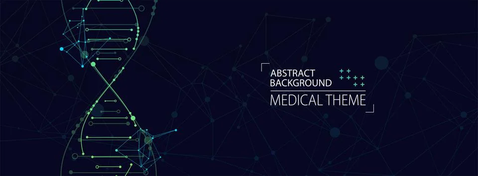 Science template, abstract background with a 3D DNA molecules. Vector illustr Stock Illustration