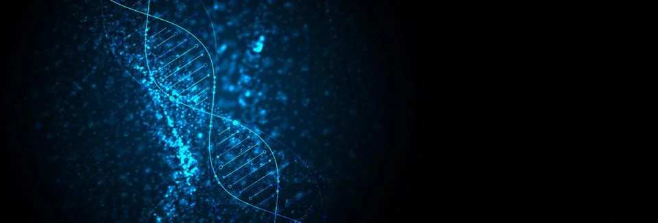 Science template, abstract background with a 3D DNA molecules. Vector illustr 스톡 일러스트