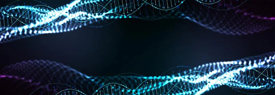 Science template, abstract background with a 3D DNA molecules. Vector illustr イラスト素材