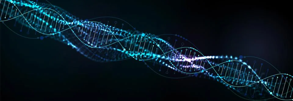 Science template, abstract background with a 3D DNA molecules. Vector illustr 스톡 일러스트