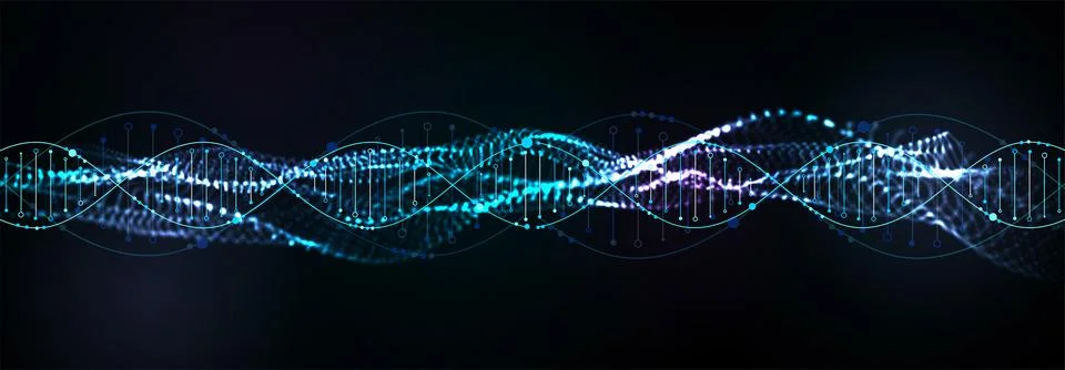 Science template, abstract background with a 3D DNA molecules. Vector illustr 스톡 일러스트