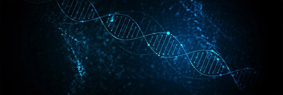 Science template, abstract background with a 3D DNA molecules. Vector illustr 스톡 일러스트