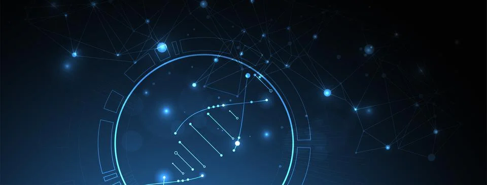 Science template, abstract background with a 3D DNA molecules. Vector illustr イラスト素材