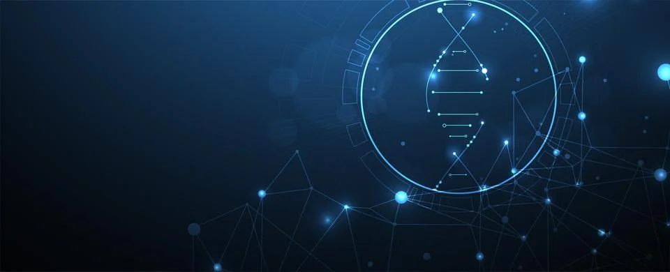 Science template, abstract background with a 3D DNA molecules. Vector illustr 스톡 일러스트